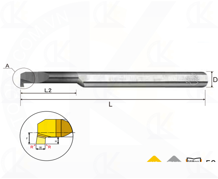 Cán tiện hợp kim CMTec CLG, Cán móc lỗ hợp kim CMTéc CLG