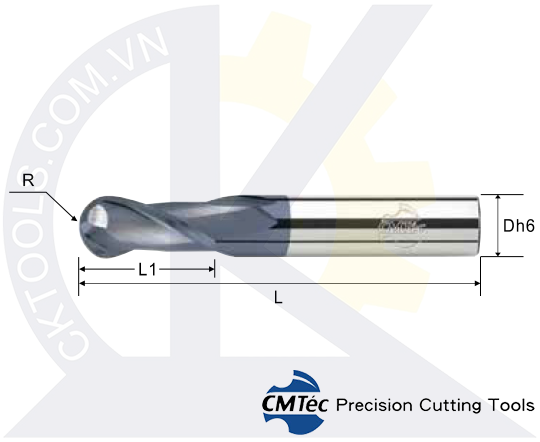 Dao phay CMTec MEBY2, Dao cầu phay thép CMTéc MEBY2